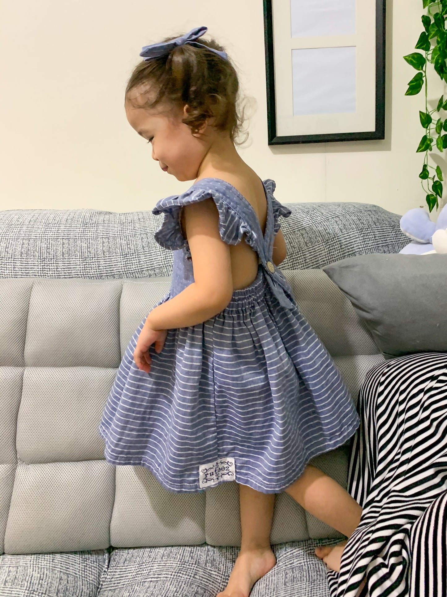 Mauve Baby Pinafore & Romper