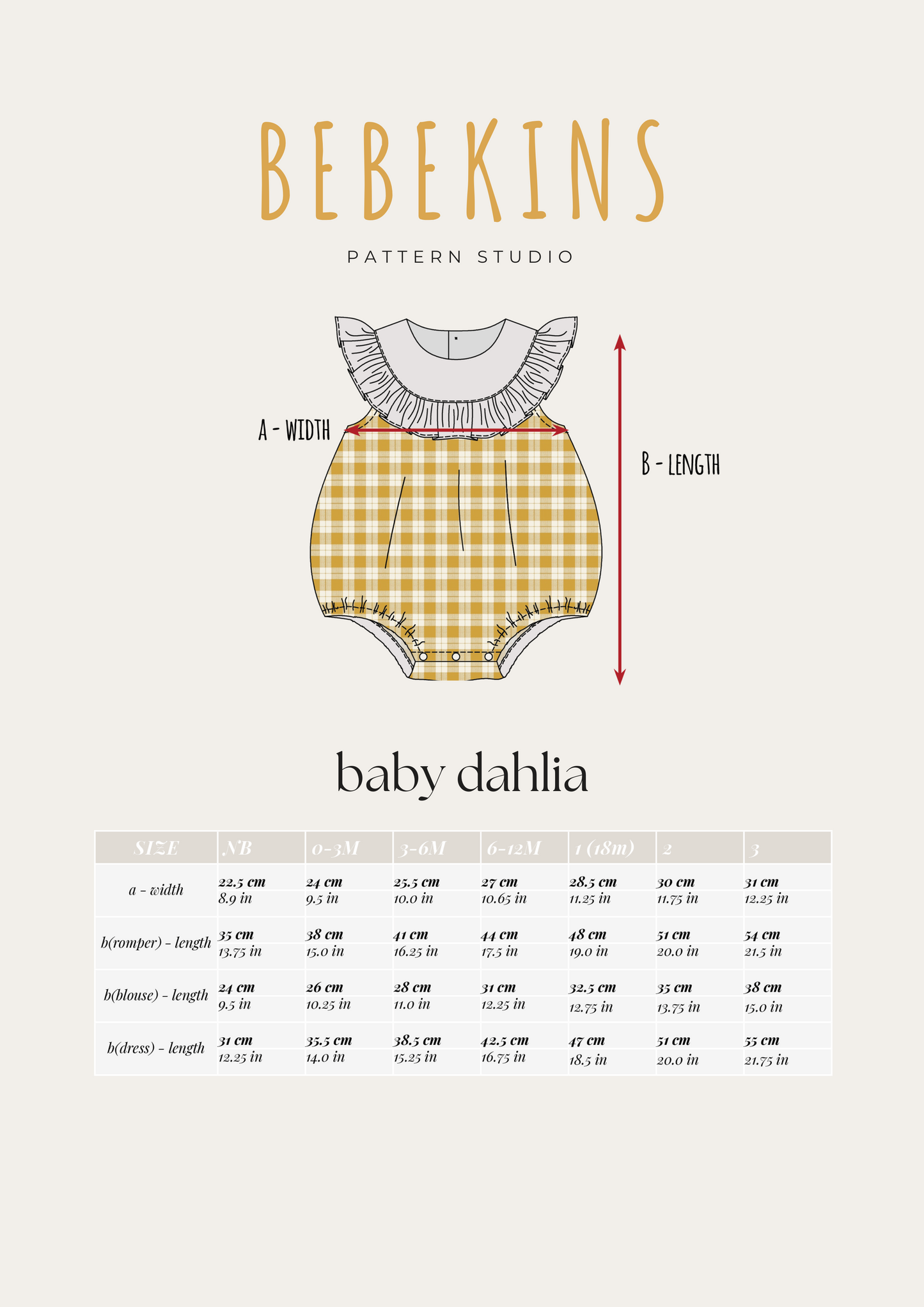 Dahlia Baby Dress, Top & Romper