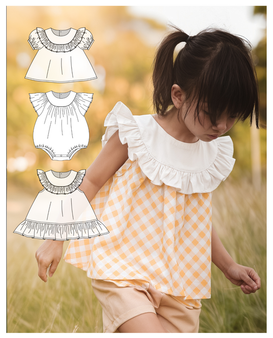 Dahlia Baby Dress, Top & Romper