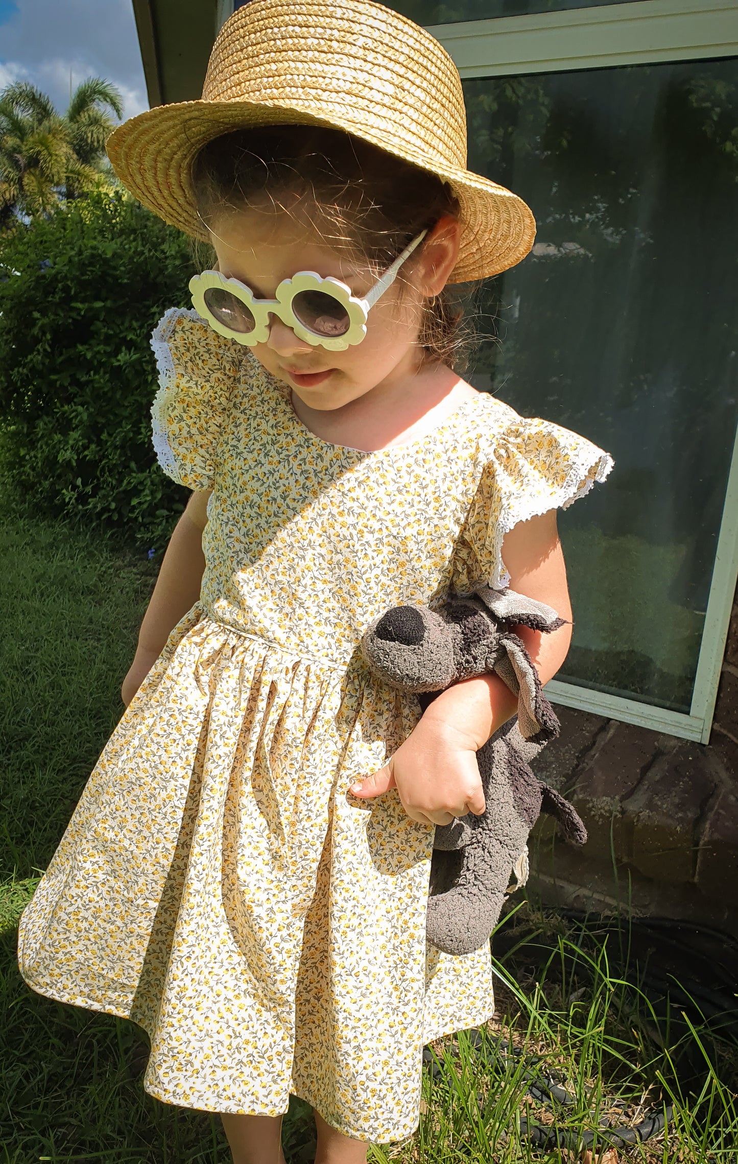 Mauve Baby Pinafore & Romper