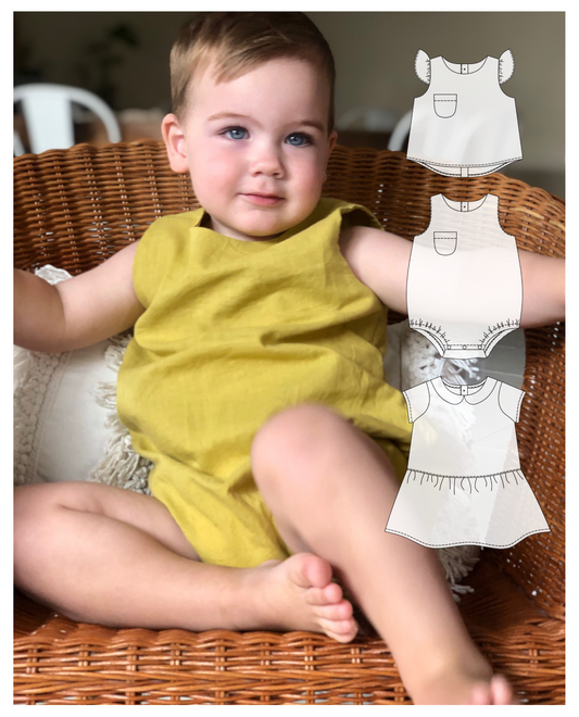 Millie Baby Dress, Top & Romper