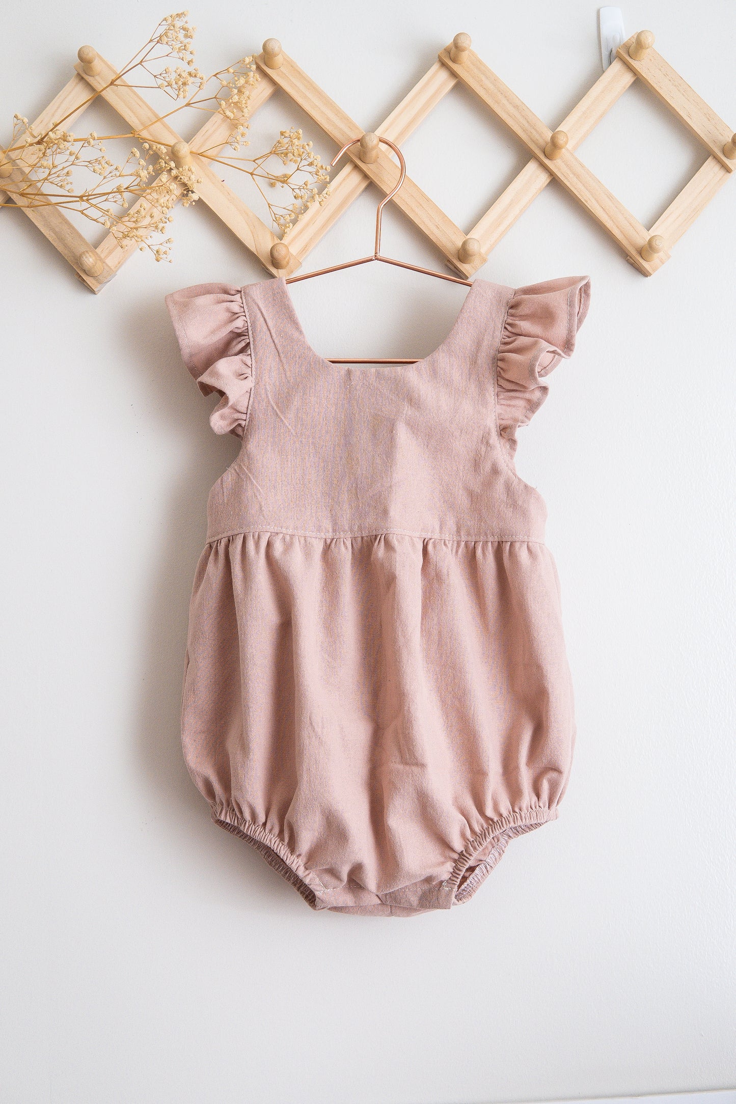 Mauve Baby Pinafore & Romper