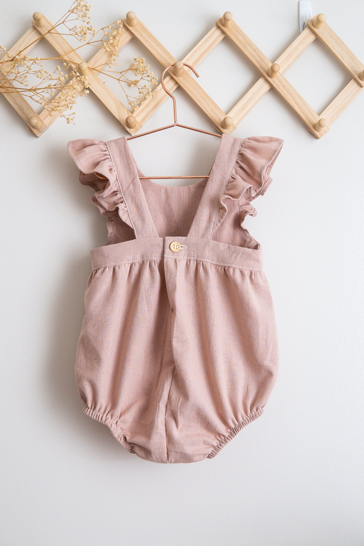 Mauve Baby Pinafore & Romper