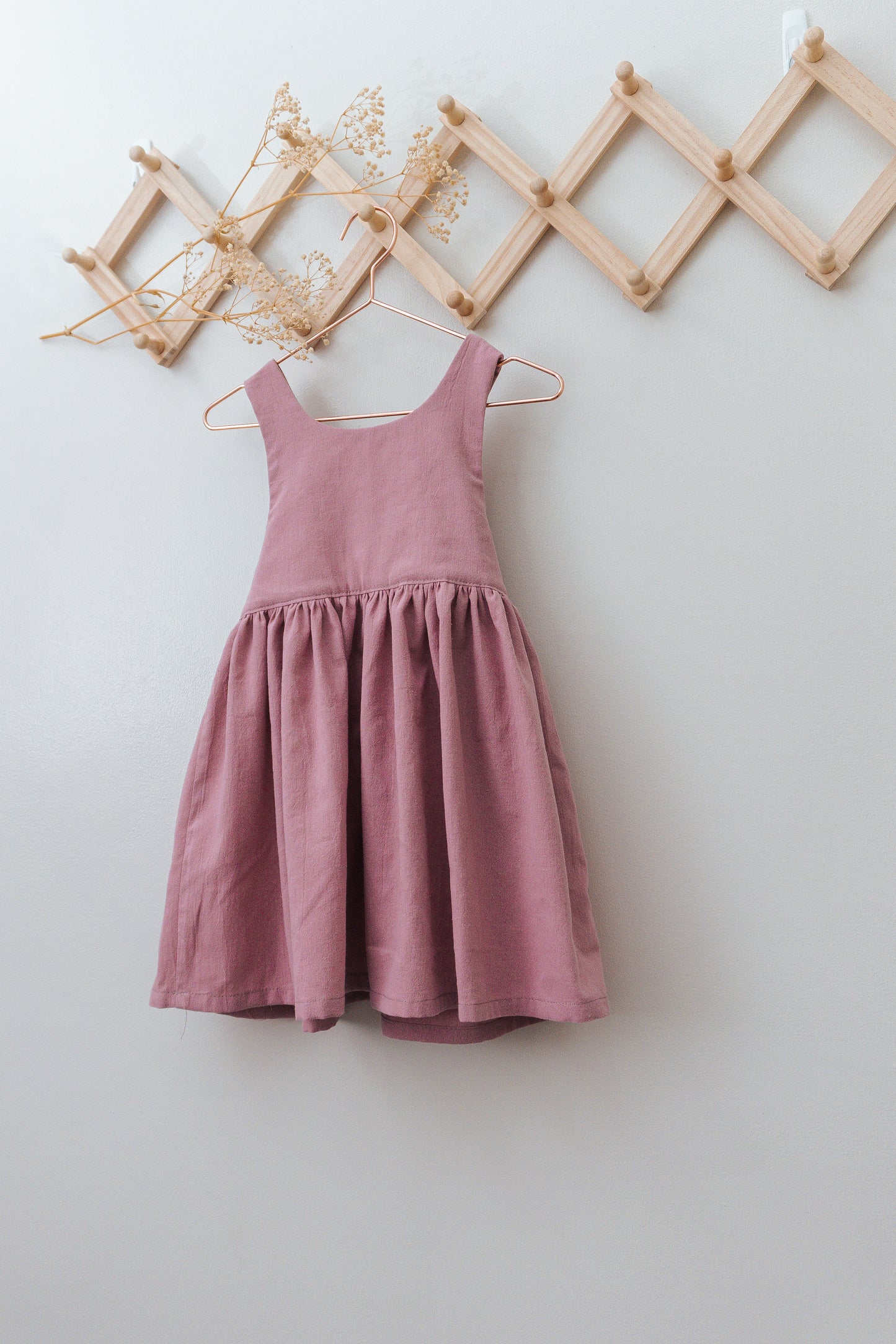 Mauve Baby Pinafore & Romper