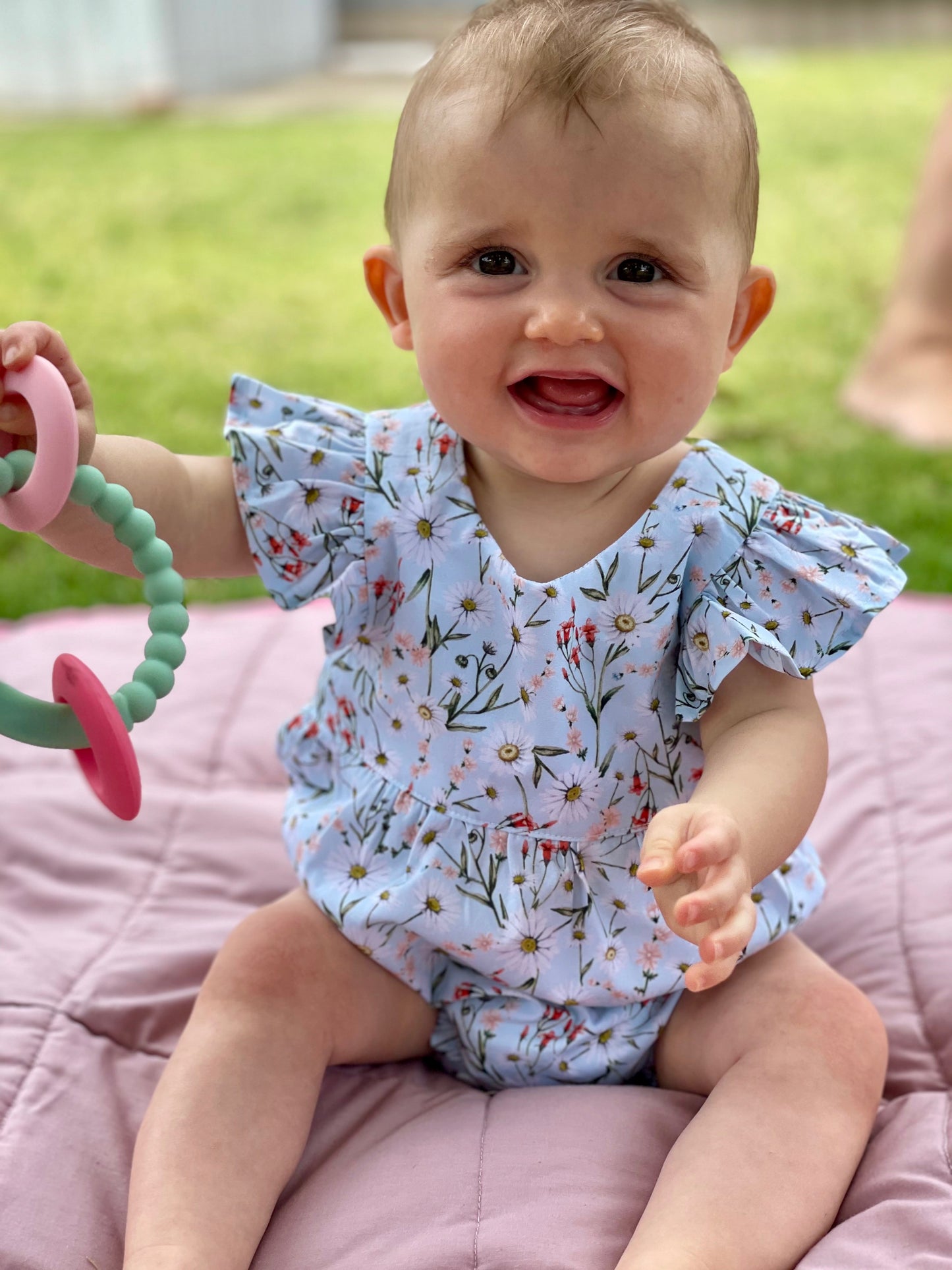 Mauve Baby Pinafore & Romper