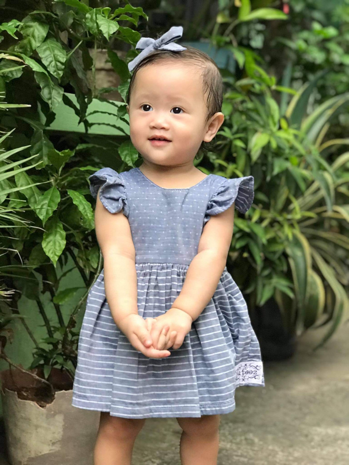 Mauve Baby Pinafore & Romper